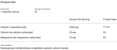 Buffered Vitamin C 1000 mg 60 vegcaps * Integrative Therapeutics Supplement - Conners Clinic